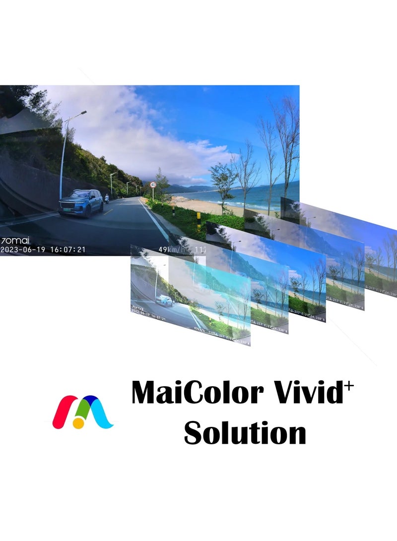 A200 HDR Dual Dash Camera, 1080P HDR Front & 1080P Rear, Night Owl Vision, MaiColour Vivid+, G-Sensor, App Playback & Share, Optional Parking Monitoring