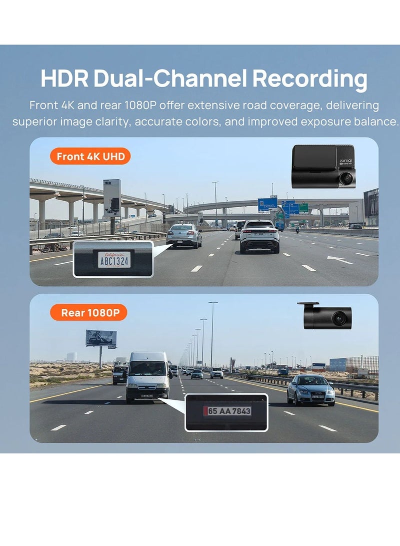 70mai - Dashcam A810 4K HDR Sony STARVIS 2 IMX678 Dual-Channel Optional - Image 1