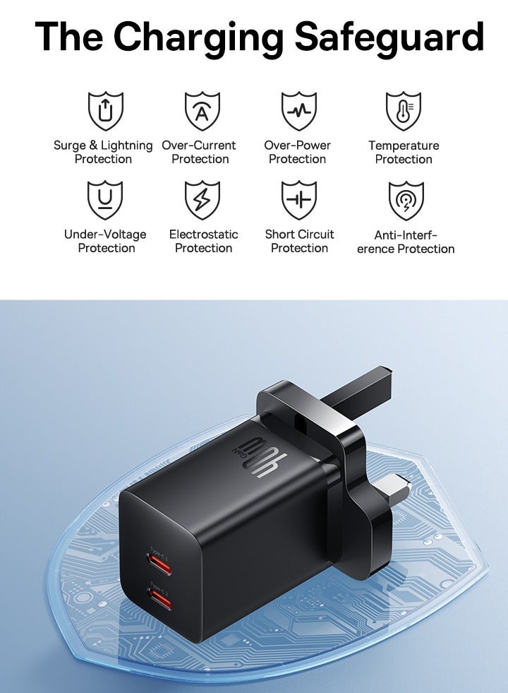 Baseus GaN5 Pro Fast Charger Dual Type C 40W Black - Image 4