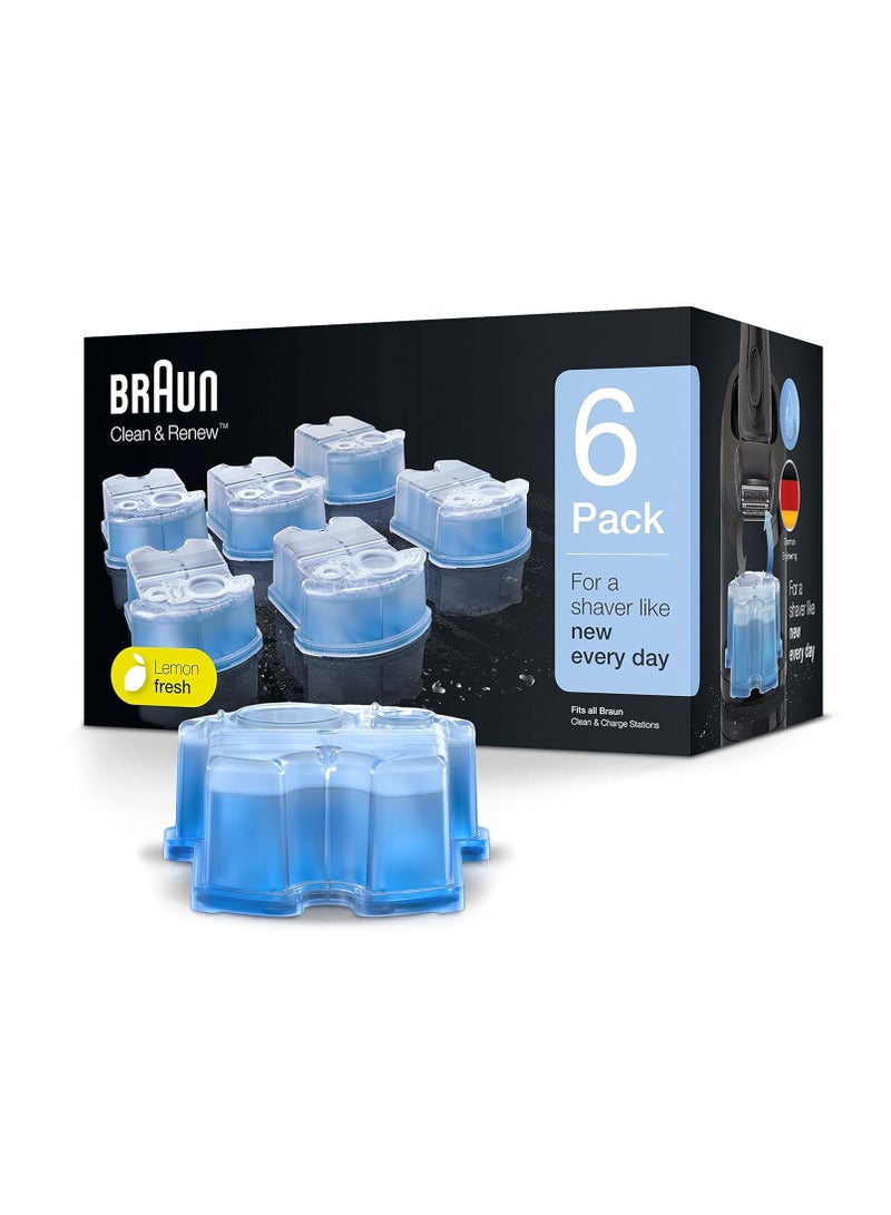براون تنظيف وتجديد خراطيش إعادة التعبئة CCR، حل منظف بديل لماكينة الحلاقة لنظام التنظيف النظيف والشحن، عبوة من 6 قطع - Image 1