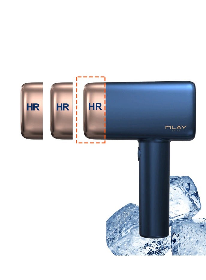 MLAY Updated T14 IPL Laser Hair Removal Device With 3 HR Lamp, 0 To 3℃ Cold Compress,5-Levels,500000 Pulses Painless Fast Hair Removal Device Dark Blue - Image 1