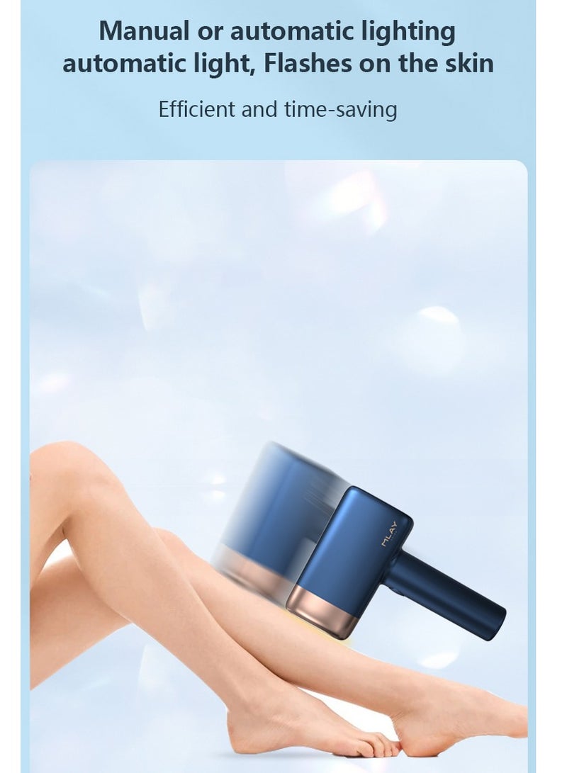 MLAY Updated T14 IPL Laser Hair Removal Device With 3 HR Lamp, 0 To 3℃ Cold Compress,5-Levels,500000 Pulses Painless Fast Hair Removal Device Dark Blue - Image 5