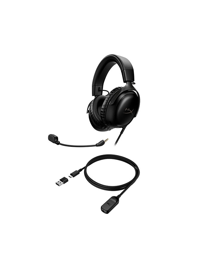HYPERX - Cloud III Wired Gaming Headset, For PC / PS5 / Xbox Series, Angled 53mm Drivers, Noise Cancelling, With LED Mic Mute Indicator, 10Hz-21kHz Frequency Response, Black | 727A8AA - Image 1