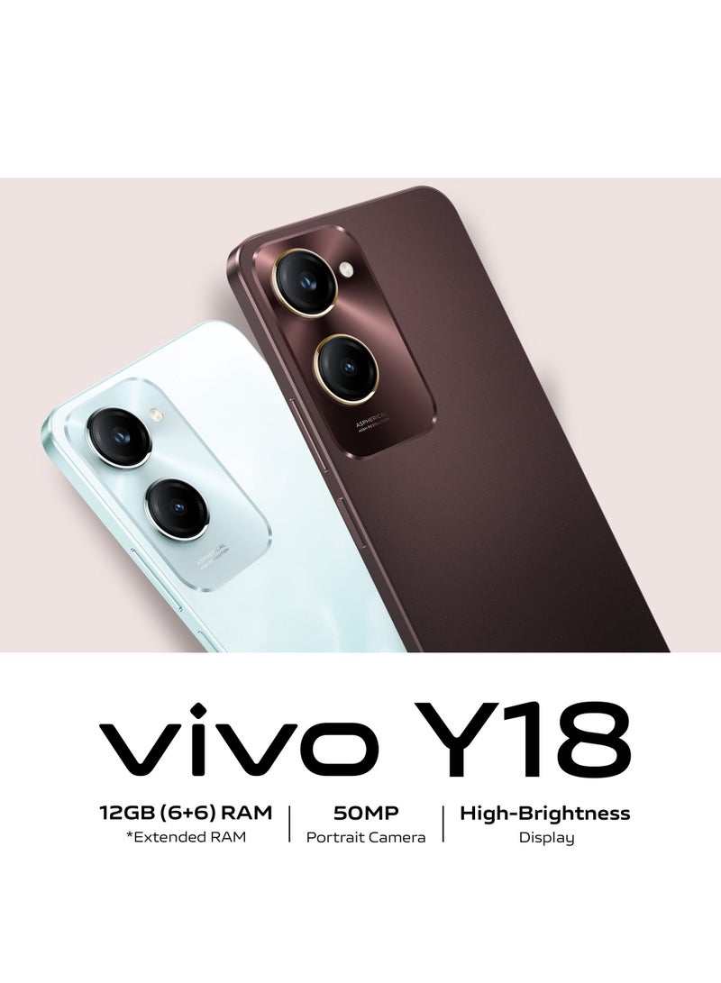 vivo - Y18 4G Dual SIM Wave Aqua 6GB RAM And 128GB ROM, 5000mAh - Middle East Version - Image 1