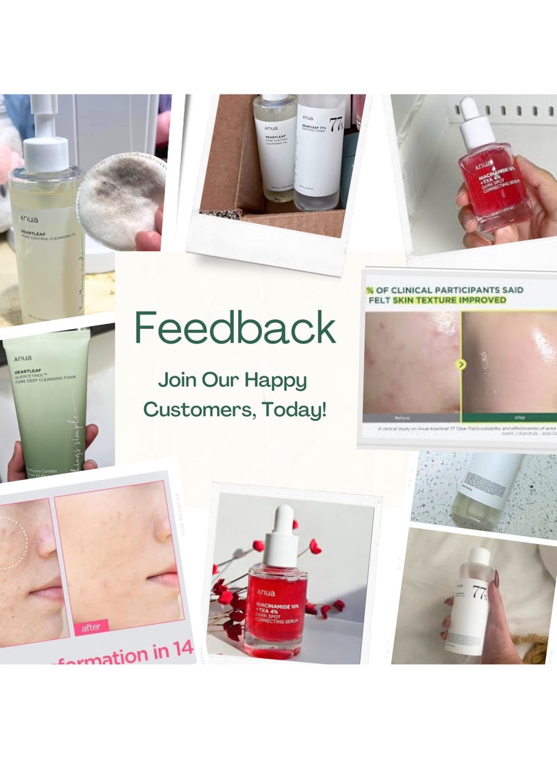 Anua Complete Pack Pore Control Cleansing Oil - Niacinamide Serum 10% - 77% Soothing Toner PH 5.5 - Pore Deep Cleansing Foam - & Massage Roller Korean Beauty Facial Care 630ml - Image 2