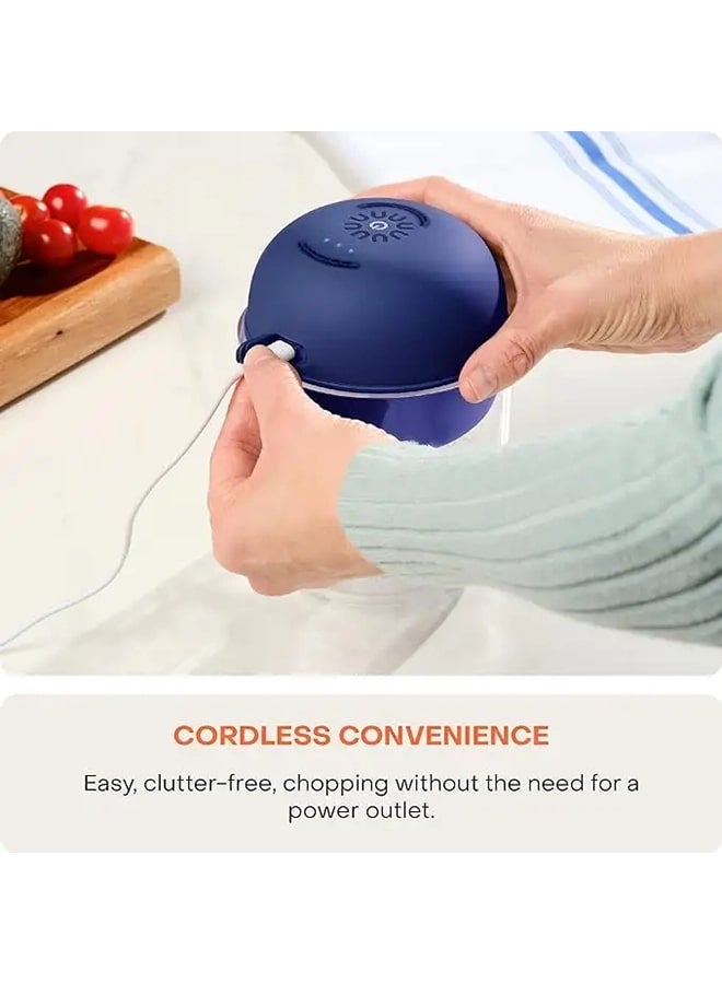 nutricook Rechargeable Chopper With 4 Function BPA Free 500 ml 70 W CH600B-ME Blue  - Image 2