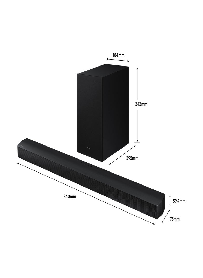 Samsung - Soundbar, B-Series, 3.1ch, 2024, Dolby Audio, Built-in Center Speaker, Subwoofer with Bass Boost, Adaptive Sound - HW-B650D/SA Black - Image 1