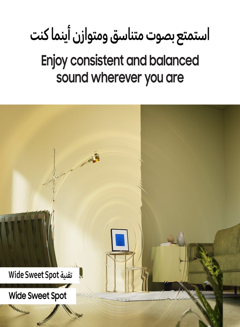 سامسونج شريط الصوت 2024 LS60D بإطار موسيقي ومكبرات صوت لاسلكية دولبي أتموس HW-LS60D/SA أسود - Image 5