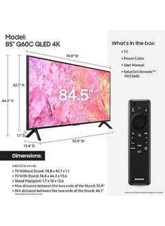 Samsung 85 Inch QLED 4K Smart TV 2023 QA85Q60CAUXZN + 2.0CH Soundbar Plus Bluetooth, Usb, Fm Radio With 600W PMPO 85Q60C+THN322B Titan Gray  - Image 2