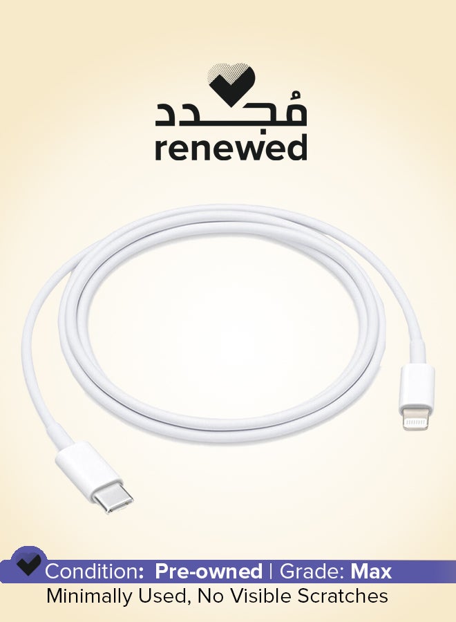 ابل  Renewed - USB-C To Lightning Cable - 1 Meter White - Image 1