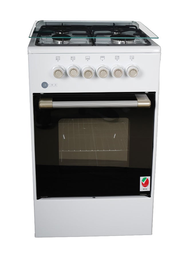 AFRA Free Standing Cooking Range, 50x50, 4 Burners, Compact, Adjustable Legs, Tray And Grid Included AF-5050CRGW Enamel  - Image 1