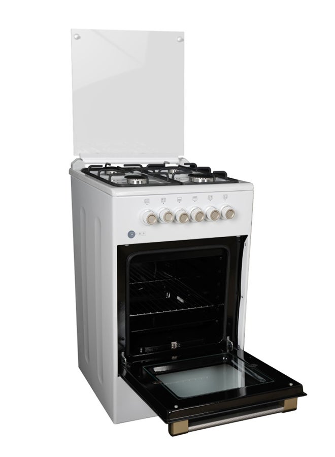 AFRA Free Standing Cooking Range, 50x50, 4 Burners, Compact, Adjustable Legs, Tray And Grid Included AF-5050CRGW Enamel  - Image 4