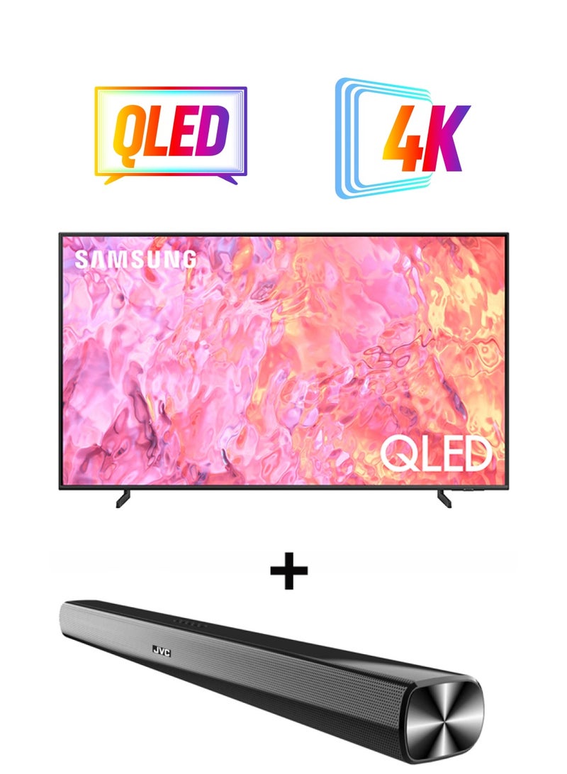 Samsung 65 Inch QLED 4K Smart TV 2023 + 2.0CH Soundbar Plus Bluetooth, Usb, Fm Radio With 600W PMPO 65Q60C+THN322B Titan Gray - Image 1
