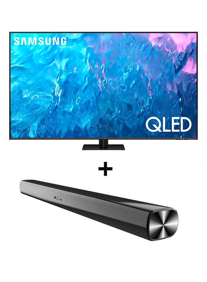 Samsung - 75 Inch QLED 4K Smart TV 2023 75Q70C + 2.0CH Soundbar Plus Bluetooth, Usb, Fm Radio With 600W PMPO 75Q70C+THN322B Titan Gray - Image 1