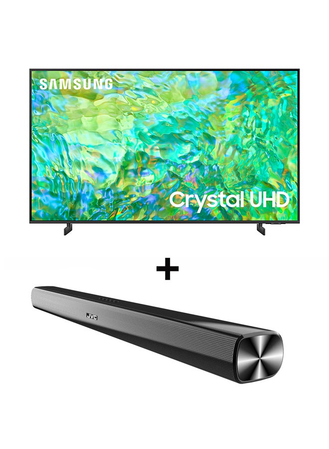 Samsung Smart TV, Crystal UHD 4K,CU8000,75 Inch, 2023 Crystal Processor 4K,Airslim, Dynamic Crystal Color UA75CU8000UXZN Titan Gray + 2.0CH Soundbar Plus Bluetooth, Usb,Fm Radio With 600W PMPO 75CU8000+THN322B Titan Gray - Image 1