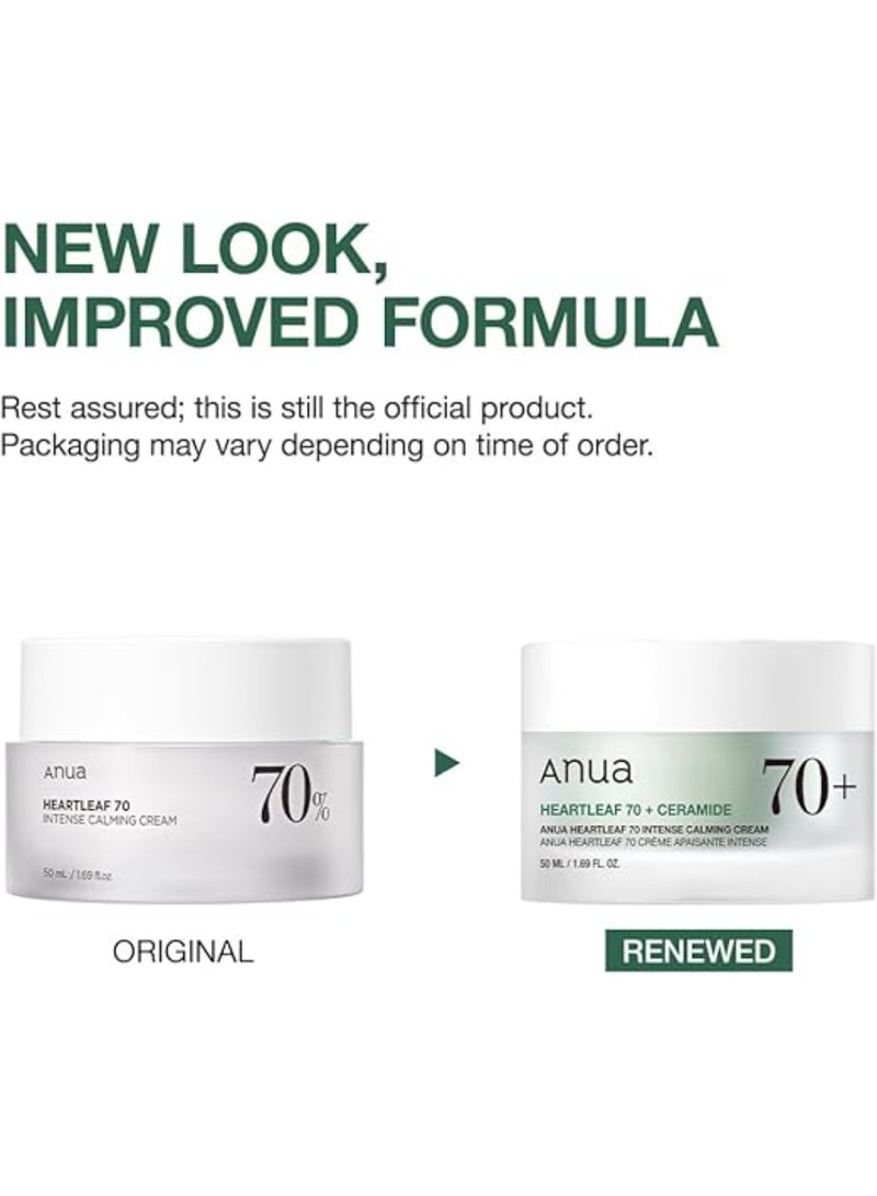 Anua Heartleaf 70 Intense Calming Cream with Ceramide, Panthenol, Heartleaf Extract, Korean Skincare, 50ml /1.69 fl.oz 50ml  - Image 3