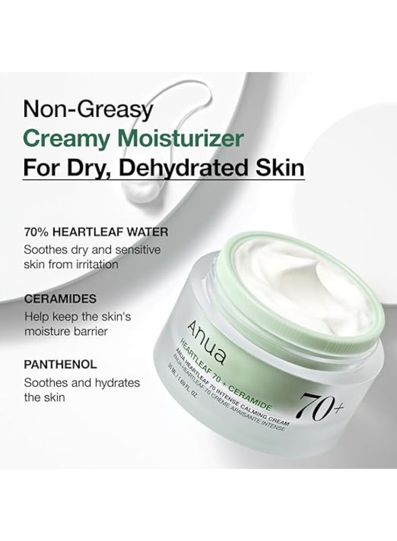 Anua Heartleaf 70 Intense Calming Cream with Ceramide, Panthenol, Heartleaf Extract, Korean Skincare, 50ml /1.69 fl.oz 50ml  - Image 5