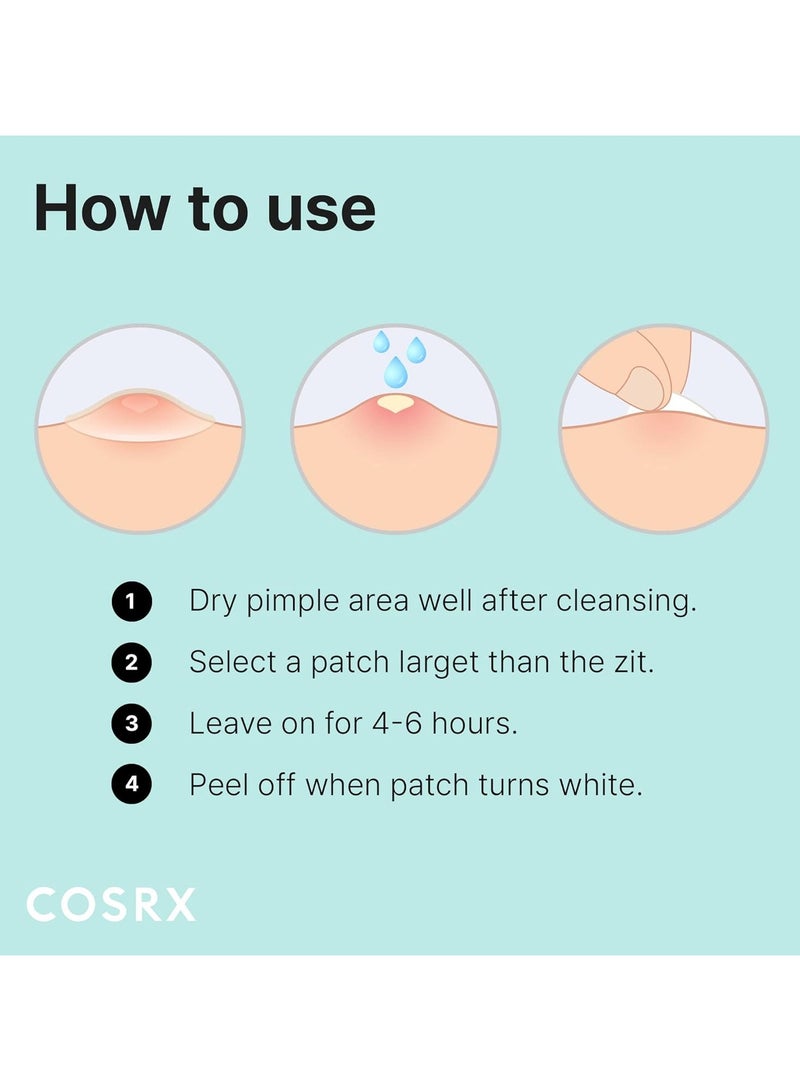 Cosrx - Acne Pimple Patch (96 Count) Absorbing Hydrocolloid Spot Treatment Fast Healing, Three Sizes 4cm - Image 1