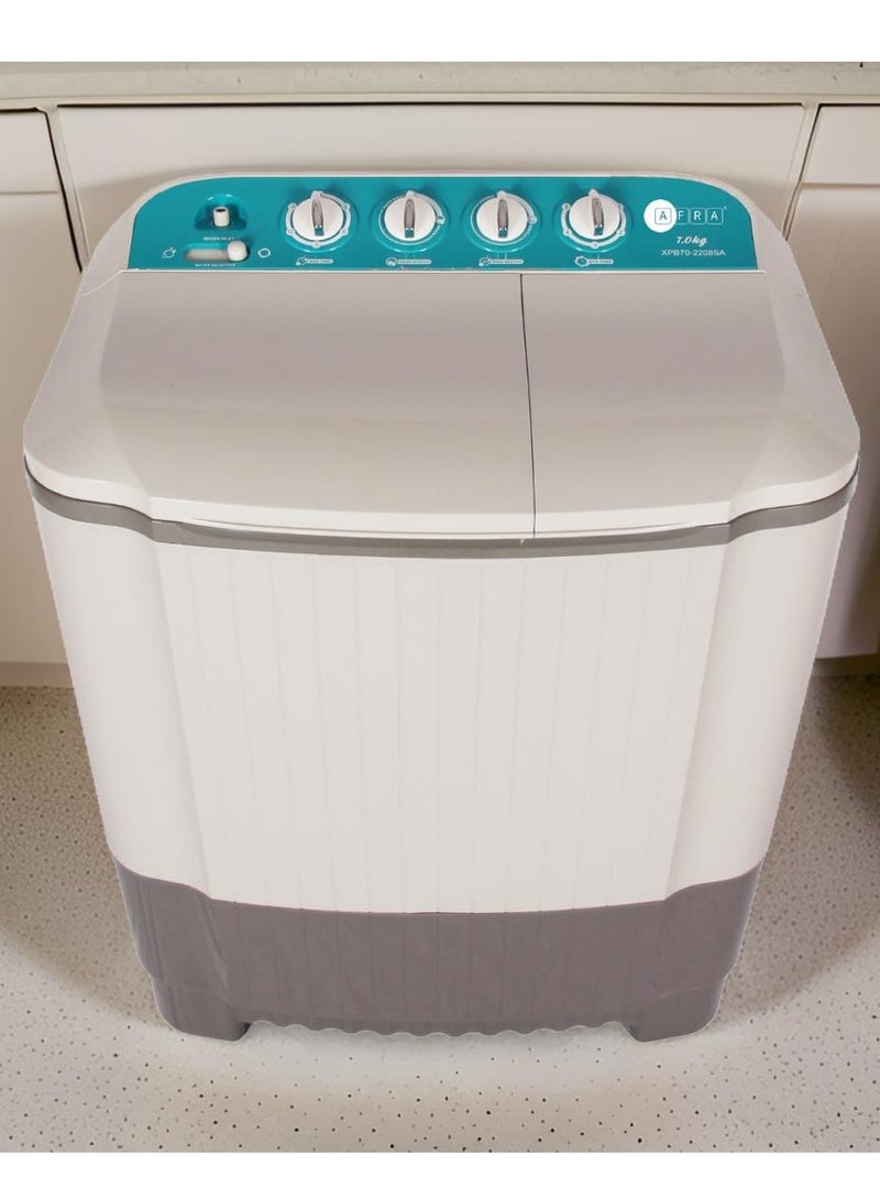 7.0kg Twin-Tub Washing Machine with Powerful Pulsator | European Design| Rust-Free Silent Operation| and Energy-Saving Features | 1-Year Warranty 7 kg AF-7000WMBL White - pnsku/N70071882V/45/_/1715398255/23bde7f1-822a-4ed4-adf2-938a6584f832