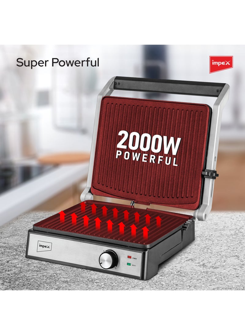إمبكس سخان شطائر وبانييني مع حماية من زيادة الحرارة 2000 W SW 3604  - Image 4