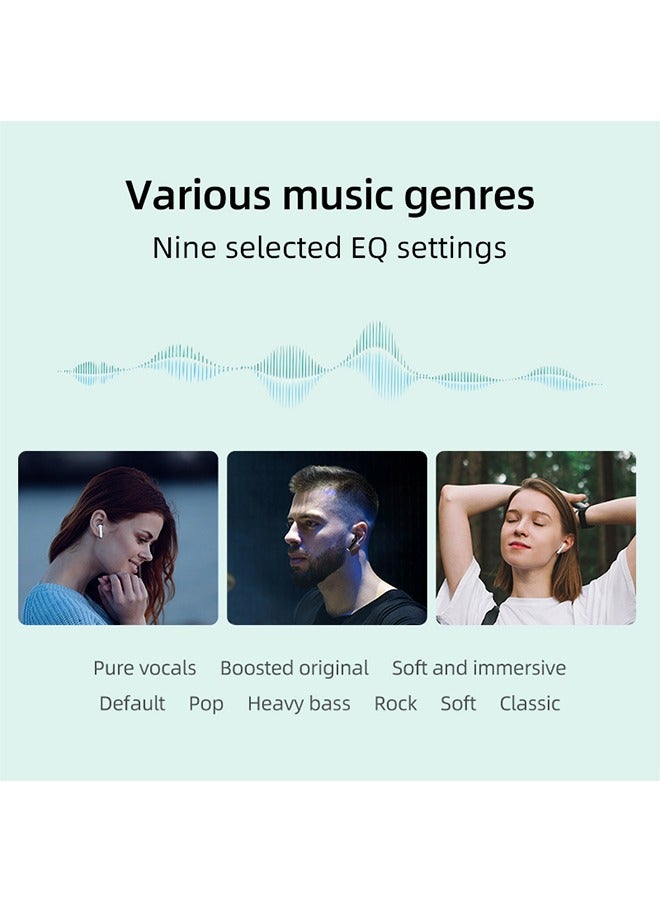 كيو سي واي - سماعات أذن Ailybuds Lite T29 لاسلكية حقًا مع تصميم قوس بيونيك، اتصال بلوتوث قوي 5.3، عمر بطارية 28 ساعة وزمن وصول منخفض 68 مللي ثانية، أسود - Image 1
