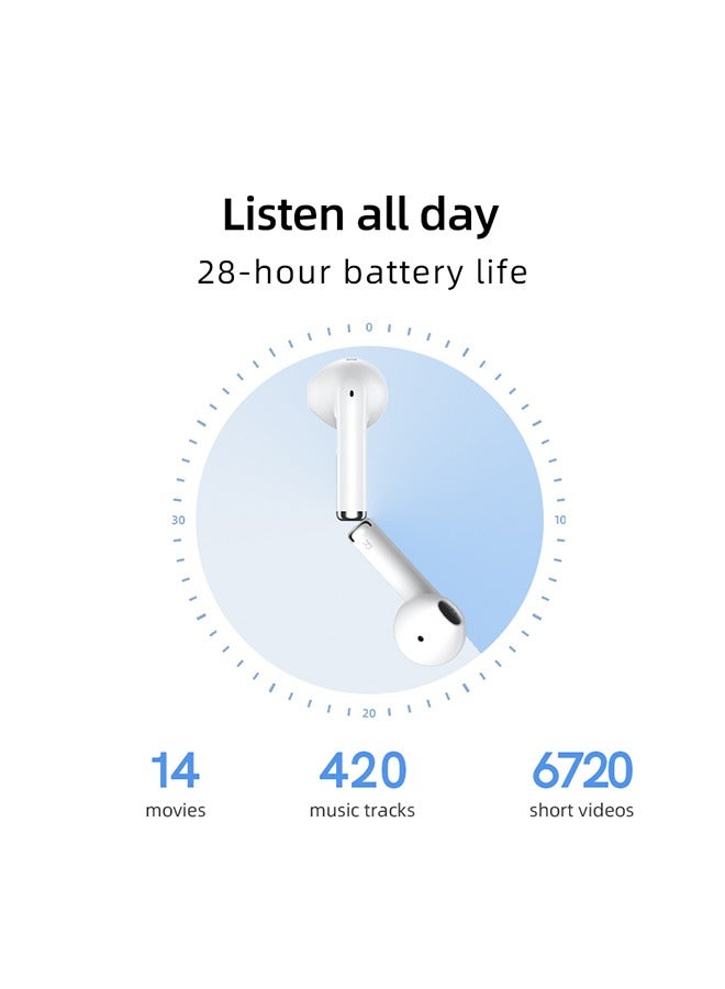 كيو سي واي - سماعات أذن Ailybuds Lite T29 لاسلكية حقًا مع تصميم قوس بيونيك، اتصال بلوتوث قوي 5.3، عمر بطارية 28 ساعة وزمن وصول منخفض 68 مللي ثانية، أسود - Image 1