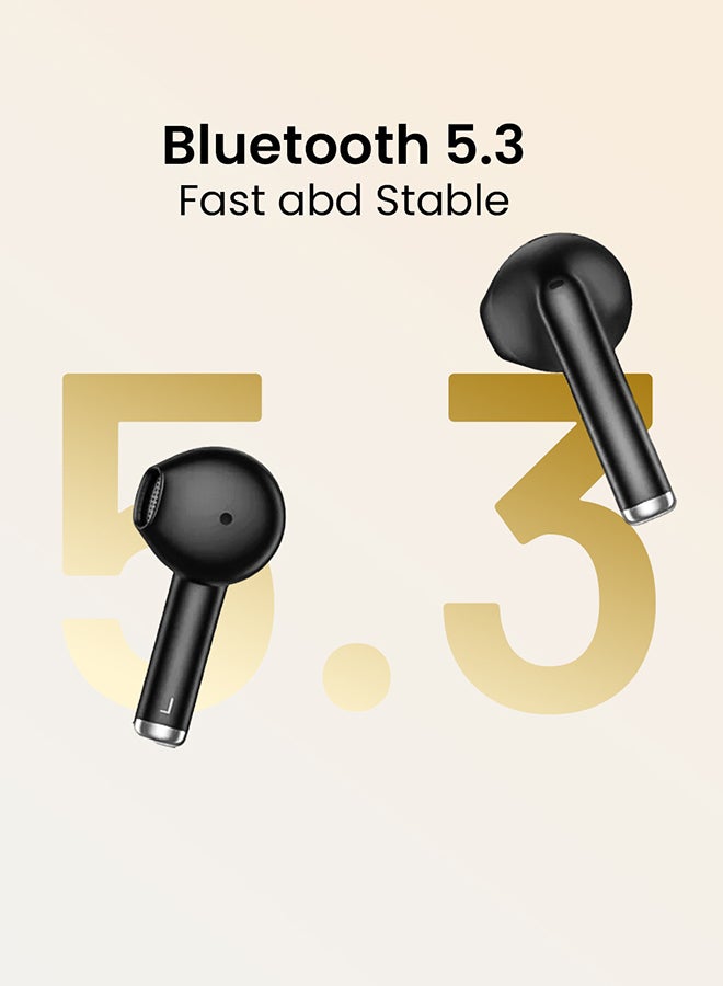 Ailybuds Lite T29 Truly Wireless Earbuds With Bionic Arc Design,Strong 5.3 Bluetooth Connection, 28 Hours Battery Life & 68 ms Low Latency Midnight Black
