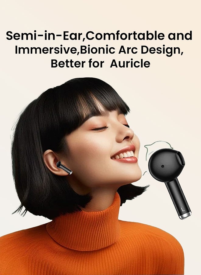 Ailybuds Lite T29 Truly Wireless Earbuds With Bionic Arc Design,Strong 5.3 Bluetooth Connection, 28 Hours Battery Life & 68 ms Low Latency Midnight Black