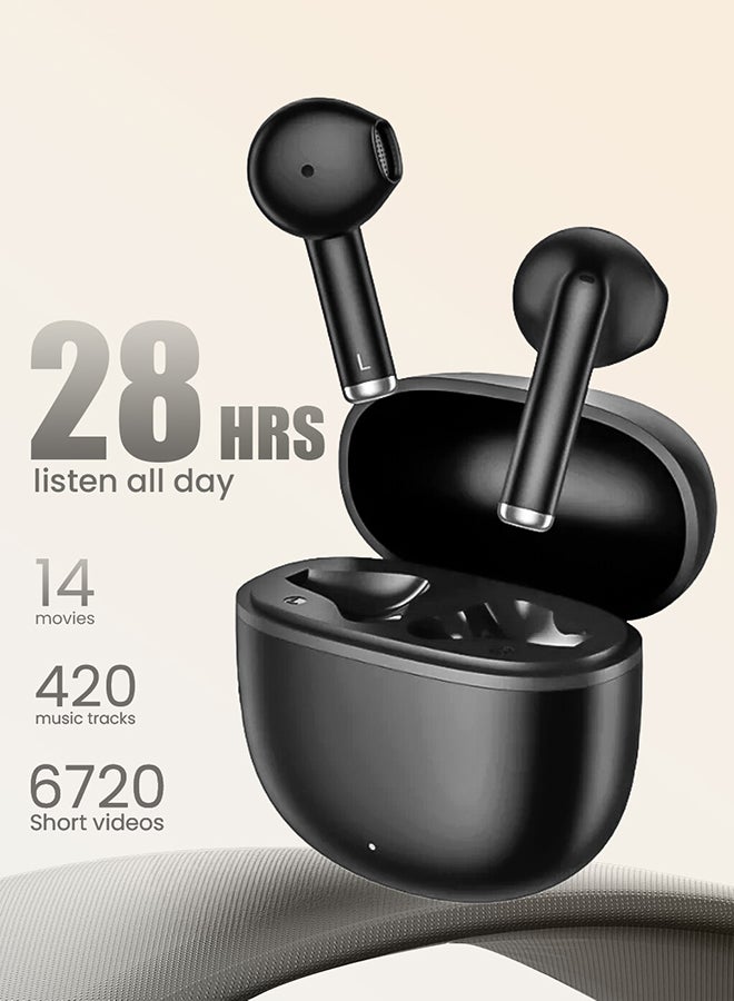 Ailybuds Lite T29 Truly Wireless Earbuds With Bionic Arc Design,Strong 5.3 Bluetooth Connection, 28 Hours Battery Life & 68 ms Low Latency Midnight Black