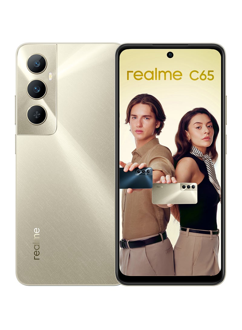 ريل مي - هاتف C65 ثنائي الشريحة بلون ذهبي ستارلايت وذاكرة وصول عشوائي (RAM) سعة 8 جيجابايت وذاكرة تخزين داخلية 256 جيجابايت ويدعم تقنية الجيل الرابع - إصدار الشرق الأوسط - Image 1