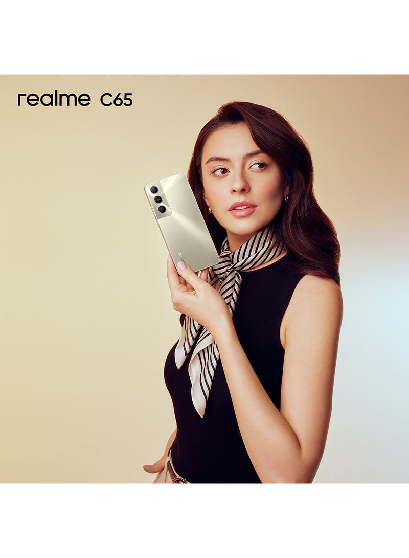 ريل مي - هاتف C65 ثنائي الشريحة بلون ذهبي ستارلايت وذاكرة وصول عشوائي (RAM) سعة 8 جيجابايت وذاكرة تخزين داخلية 256 جيجابايت ويدعم تقنية الجيل الرابع - إصدار الشرق الأوسط - Image 1