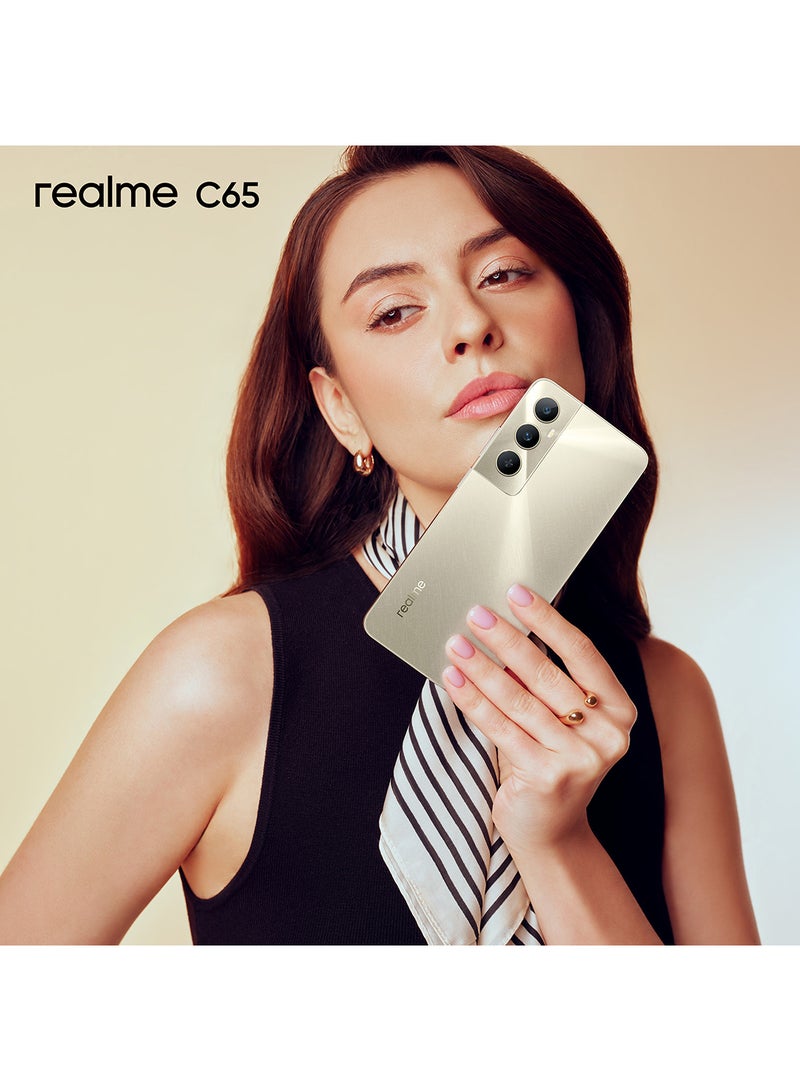 ريل مي - هاتف C65 ثنائي الشريحة بلون ذهبي ستارلايت وذاكرة وصول عشوائي (RAM) سعة 8 جيجابايت وذاكرة تخزين داخلية 256 جيجابايت ويدعم تقنية الجيل الرابع - إصدار الشرق الأوسط - Image 1