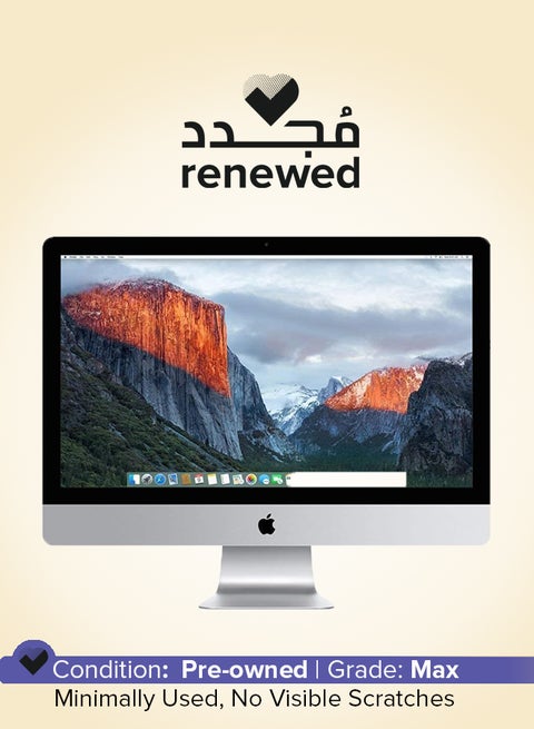 Renewed - iMac A1419 (2015) Desktop With 27-Inch 5K Retina Display,Intel Core i5/Quad Core/32GB RAM/1TB SSD/2GB Radeon R9 M380 Graphics English Silver