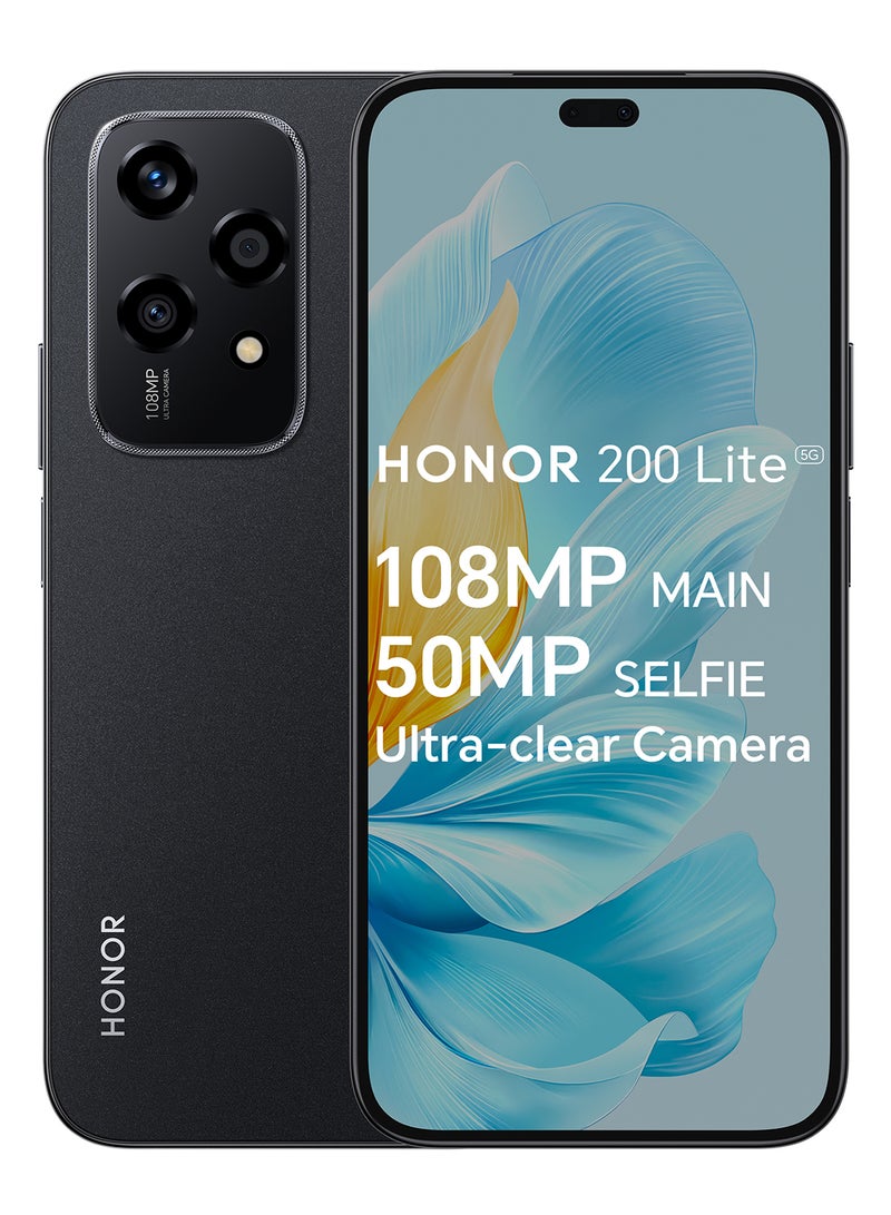 Honor - 200 Lite Midnight Black Dual SIM 8GB RAM 256GB 5G - Middle East Version - Image 1