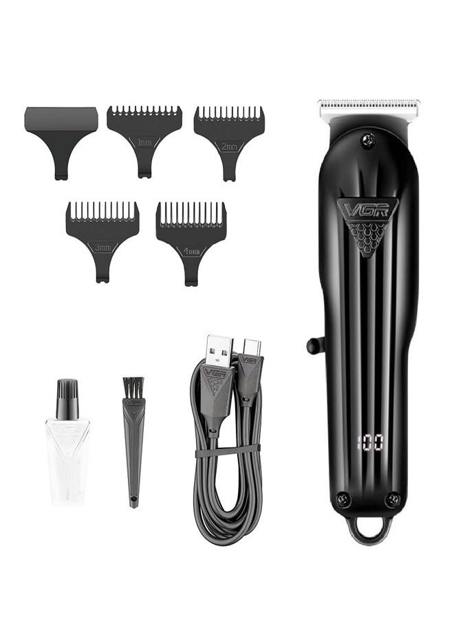 VGR V-982 Digital Display Professional Cordless Hair Clippers Cutter Rechargeable Wireless Hair Grooming Set Beard Trimming - Image 1