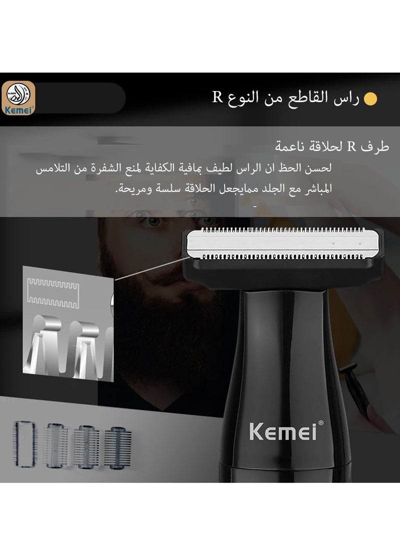 كيمي ماكينة تشذيب الشعر الاحترافية 3 في 1 للرجال، الوجه والأنف، قابلة للغسل والشحن (النسخة السعودية) KM-114  - Image 4