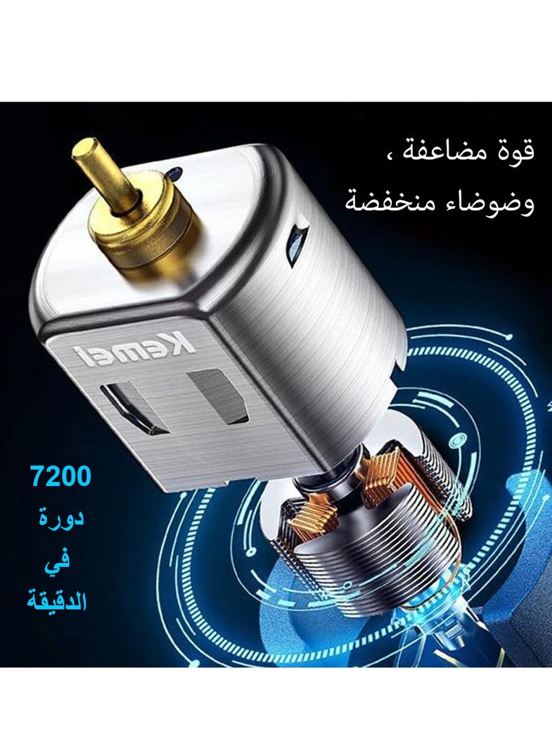 ماكينة قص الشعر الاحترافية اللاسلكية للرجال، ماكينة قص الشعر القابلة لإعادة الشحن والتعديل مع قاعدة لمصففي الشعر والحلاقين، للاستخدام المنزلي (النسخة السعودية) KM-2296