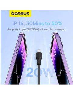 Baseus USB C To Lightning Cable 2m Fast Charging Power Delivery And Data Transfer PD 20W iPhone Cable For iPhone 14/14 Pro/14 Plus/14 Pro Max, iPhone 13 12 11 Pro Max XS X 8 7 6, iPad And More- Black  - Image 2