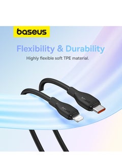 Baseus USB C To Lightning Cable 2m Fast Charging Power Delivery And Data Transfer PD 20W iPhone Cable For iPhone 14/14 Pro/14 Plus/14 Pro Max, iPhone 13 12 11 Pro Max XS X 8 7 6, iPad And More- Black  - Image 3