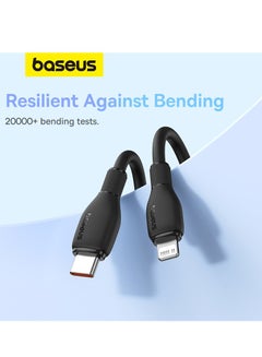 Baseus USB C To Lightning Cable 2m Fast Charging Power Delivery And Data Transfer PD 20W iPhone Cable For iPhone 14/14 Pro/14 Plus/14 Pro Max, iPhone 13 12 11 Pro Max XS X 8 7 6, iPad And More- Black  - Image 4