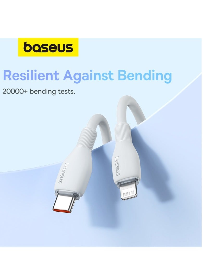 Baseus - USB C To Lightning Cable 2m Fast Charging Power Delivery And Data Transfer PD 20W iPhone Cable For iPhone 14/14 Pro/14 Plus/14 Pro Max, iPhone 13 12 11 Pro Max XS X 8 7 6, iPad And More- White - Image 1