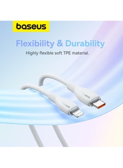 Baseus USB C To Lightning Cable 1.2m Fast Charging Power Delivery And Data Transfer PD 20W iPhone Cable For iPhone 14/14 Pro/14 Plus/14 Pro Max, iPhone 13 12 11 Pro Max XS X 8 7 6, iPad And More- White  - Image 3