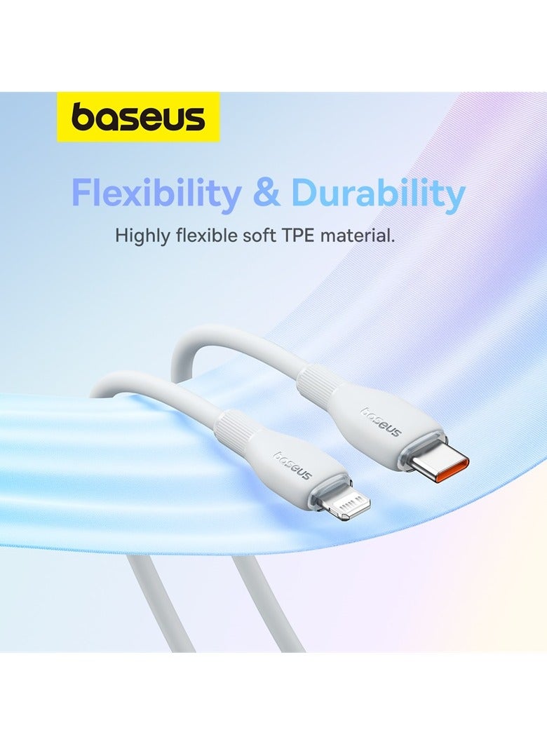 Baseus - USB C To Lightning Cable 1.2m Fast Charging Power Delivery And Data Transfer PD 20W iPhone Cable For iPhone 14/14 Pro/14 Plus/14 Pro Max, iPhone 13 12 11 Pro Max XS X 8 7 6, iPad And More- White - Image 1
