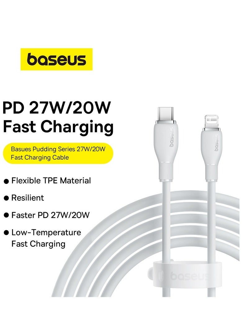 Baseus - USB C To Lightning Cable 1.2m Fast Charging Power Delivery And Data Transfer PD 20W iPhone Cable For iPhone 14/14 Pro/14 Plus/14 Pro Max, iPhone 13 12 11 Pro Max XS X 8 7 6, iPad And More- White - Image 1