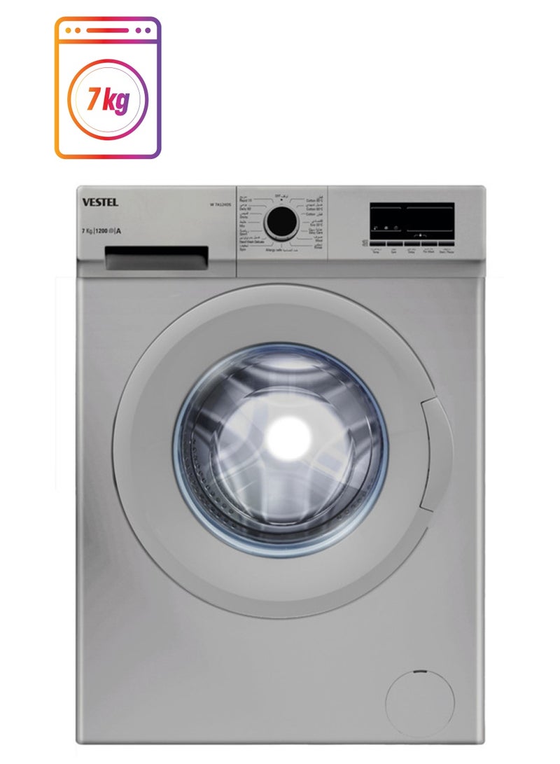 VESTEL Freestanding  Washer 7 kg 2100 W W7124DS Sliver - Image 1