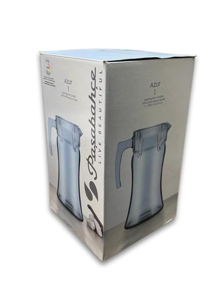 باساباتشي إبريق زجاجي  أزور بلون فيروزي مع غطاء أكريليك شفاف - سعة ١٤٠٠ مل - صناعة تركية - Image 2