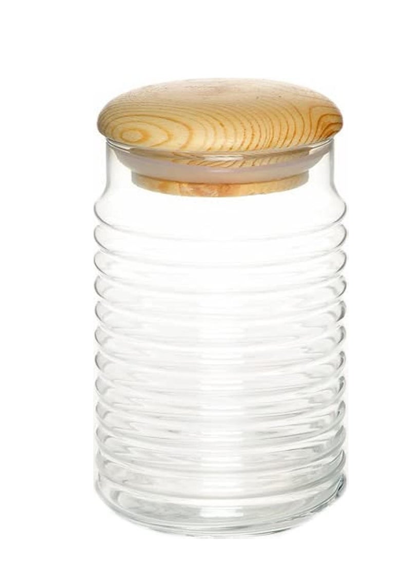 Pasabahce Turkish Made Glass Jar with Wooden Sealed Lid (1120ml) 1120ml - pnsku/N70072123V/45/_/1715576513/881ca0da-e8ca-4ca3-8335-ab473f0dab61