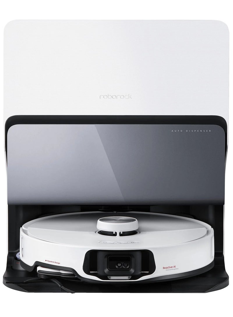 roborock S8 MaxV Ultra Robot Vacuum and Sonic Mop,10000 Pa Suction,Corner to Edge Deep Cleaning,Hot Air Self-Drying, Auto Empty and Refill,Detergent Dispenser,Obstacle Avoidance,Black 2.7 L 69 W S82USV+EWFD13HRR White  - Image 1