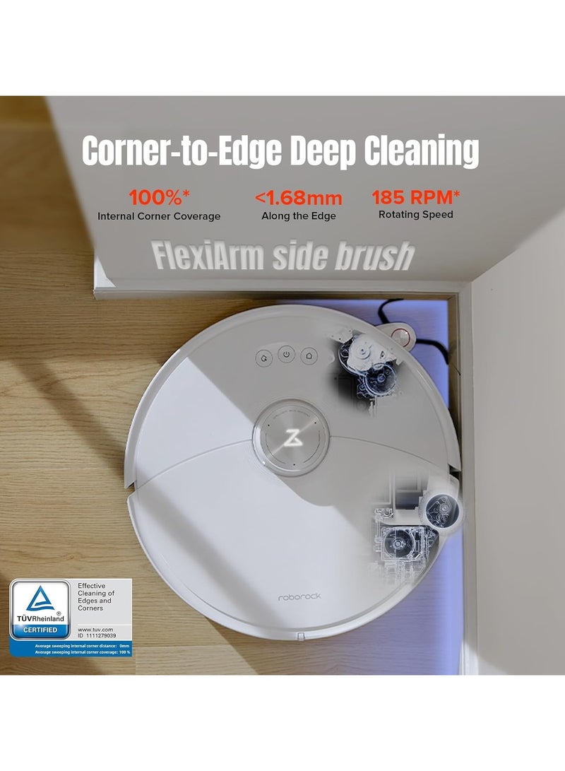 S8 MaxV Ultra Robot Vacuum and Sonic Mop,10000 Pa Suction,Corner to Edge Deep Cleaning,Hot Air Self-Drying, Auto Empty and Refill,Detergent Dispenser,Obstacle Avoidance,Black 2.7 L 69 W S82USV+EWFD13HRR White