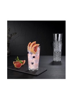 Pasabahce Pasabahce Long Drink Glass “Timeless” in Crystal Design-470ml Set of 4 Cups-Turkey Made clear  - Image 2